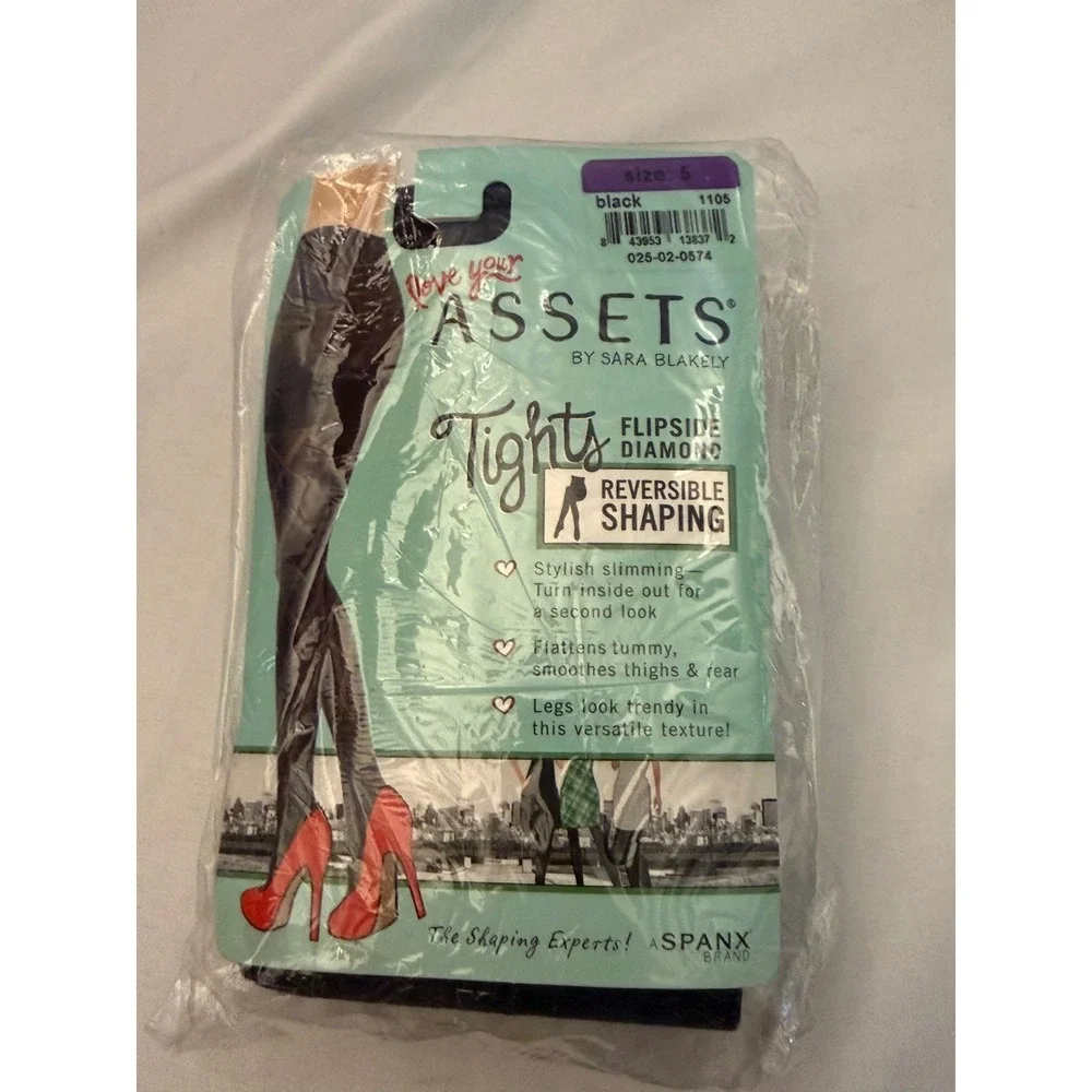 Lot of 5 Assets by Sara Blakely Size 5 Shaping Tights Black NIP Spanx Mix